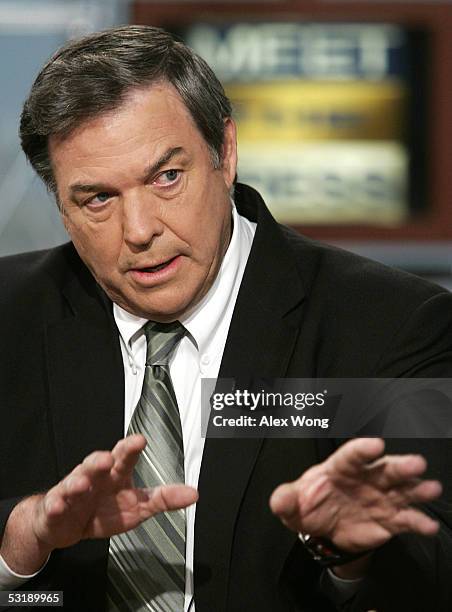 Rep. Duncan Hunter speaks on NBC's 'Meet the Press' July 3, 2005 during a taping at the NBC studios in Washington, DC. Hunter talked about the war in...