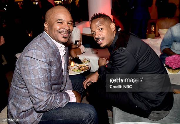Upfront Party at MoMA in New York City on Monday, May 16, 2016" -- Pictured: David Alan Grier, "The Carmichael Show" on NBC; Marlon Wayans, "Marlon"...