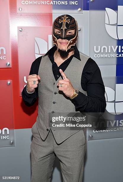 Professional wrestler Rey Mysterio attends Univision's 2016 Upfront Red Carpet at Gotham Hall on May 17, 2016 in New York City.