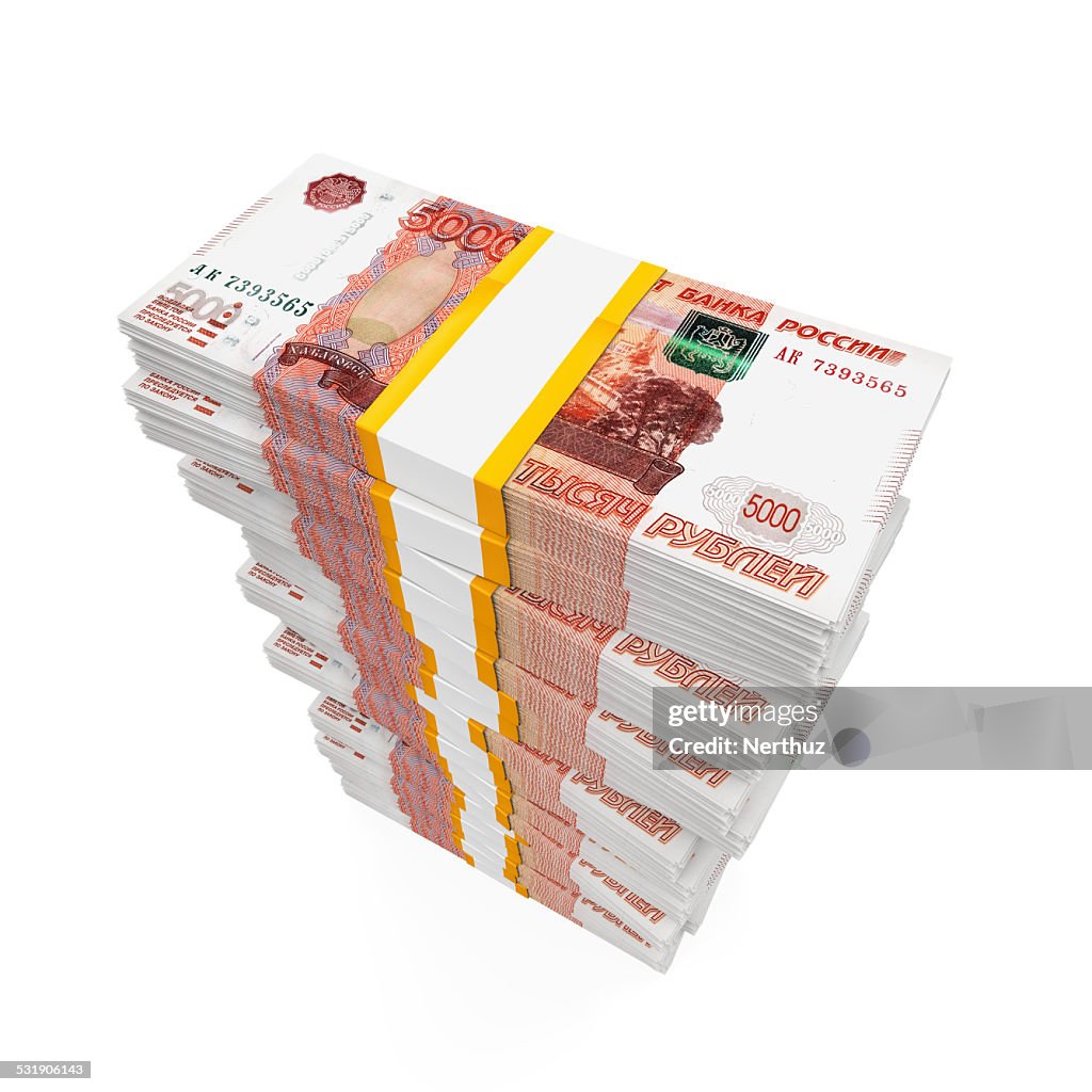 Russian Rouble Banknote Stack Stack Of Rubles