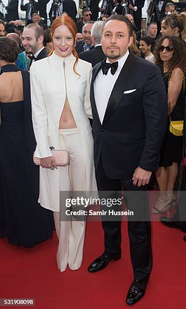 Barbara Meier and Klemens Hallmann attend the screening of "Julieta" at the annual 69th Cannes Film Festival at Palais des Festivals on May 17, 2016...