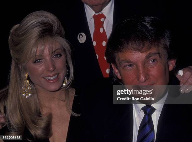 Donald Trump and Marla Maples attend 80th Birthday Party for Joey Adams on 80th Birthday Party for Joey Adams on January 7, 1991 at the Helmsley...