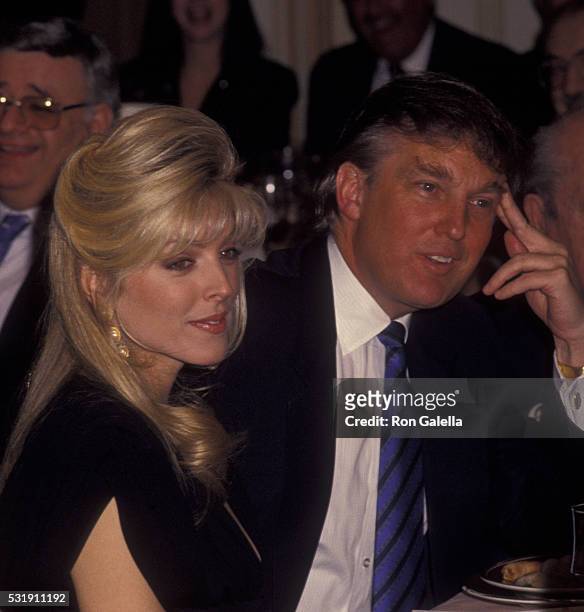 Donald Trump and Marla Maples attend 80th Birthday Party for Joey Adams on 80th Birthday Party for Joey Adams on January 7, 1991 at the Helmsley...