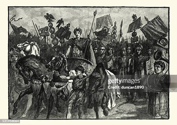 ancient roman triumph - french army stock illustrations
