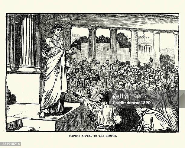 ancient roman scipio's appeal to the people - ancient rome 幅插畫檔、美工圖案、卡通及圖標