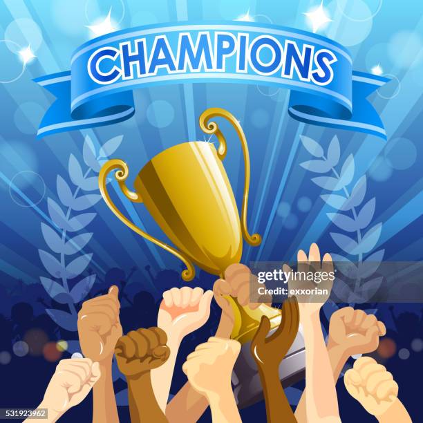 championship celebration - first light awards stock illustrations