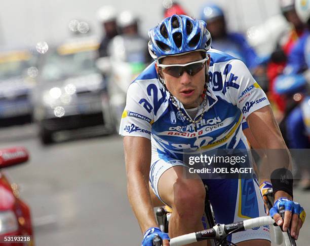 La Chataigneraie, France: Frenchman Nicolas Portal rides during his breakaway in the 92nd Tour de France cycling race between La Chataigneraie and...