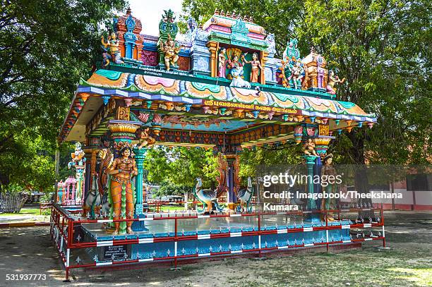 mandapa at naga pooshani amman kovil - jaffna stock pictures, royalty-free photos & images