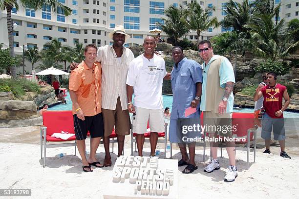 Chris Rose, John Salley, Jason Taylor, Rodney Peete and Rob Dibble during day 2 taping of Fox Sports Network's Best Damn Sports Show Period at the...