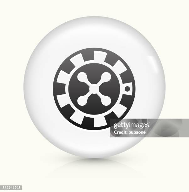 casino chips icon on white round vector button - roulette stock illustrations