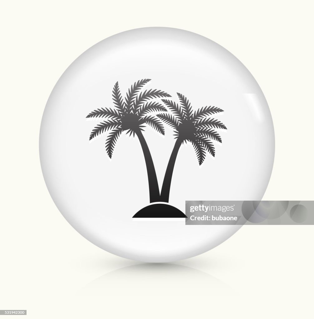 Palm Tree icon on white round vector button