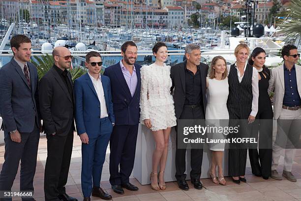 Julia Roberts, Jodie Foster, George Clooney, Caitriona Balfe, Dominic West and Jack O'Connell attend the 'Money Monster' Photocall during the 69th...