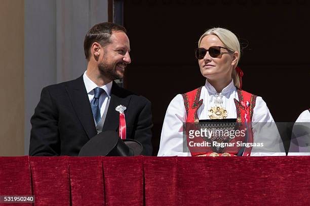 Crown Prince Haakon of Norway and Crown Princess Mette-Marit of Norway celebrate National Day on May 17, 2016 in Oslo, Norway.
