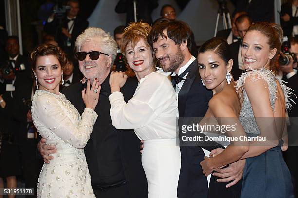 Actress Adriana Ugarte, Director Pedro Almodovar, Actresses Emma Suarez, actor Daniel Grao, Actresses Inma Cuesta and Michelle Jenner leave the...