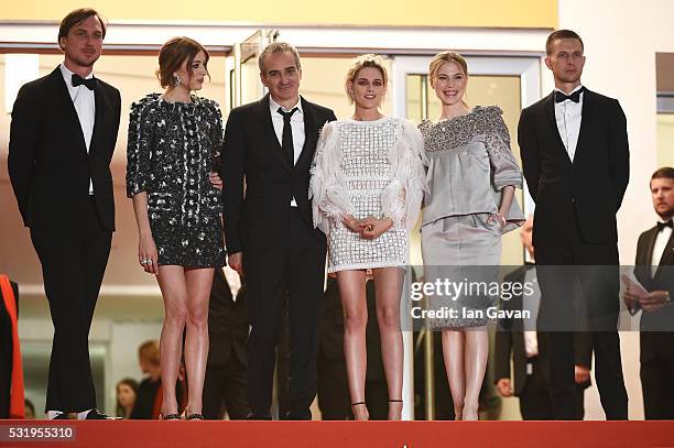 Actor Lars Eidinger, actress Sigrid Bouaziz, director Olivier Assayas, actress Kristen Stewart, actress Nora von Waldstaetten and actor Anders...