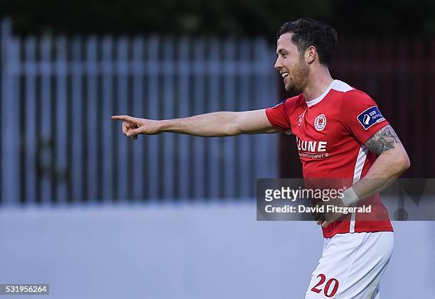 Dublin , Ireland - 17 May 2016; Billy Dennehy, St Patricks Athletic celebrates after scoring his side's third goal during the SSE Airtricity League...