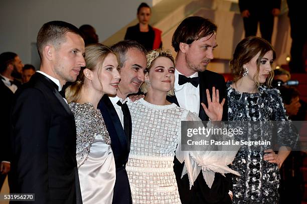 Actor Anders Danielsen Lie, actress Nora von Waldstaetten, director Olivier Assayas, actress Kristen Stewart, actor Lars Eidinger and actress Sigrid...