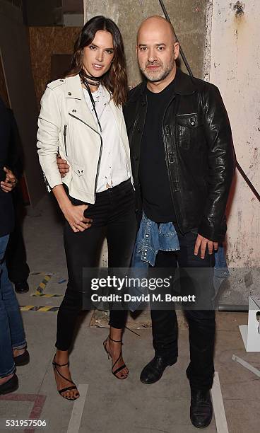 Replay ambassador Alessandra Ambrosio and Replay CEO Matteo Sinigaglia attend the Replay launches Hyper Collection with star-studded event: The...