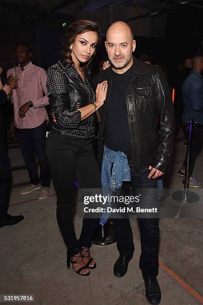 Madeline Ghenea and Replay CEO Matteo Sinigaglia attend the Replay launches Hyper Collection with star-studded event: The Flexibles, at Old...