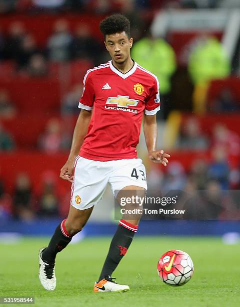 Cameron Borthwick-Jackson of Manchester United in action during the Barclays Premier League match between Manchester United and AFC Bournemouth at...
