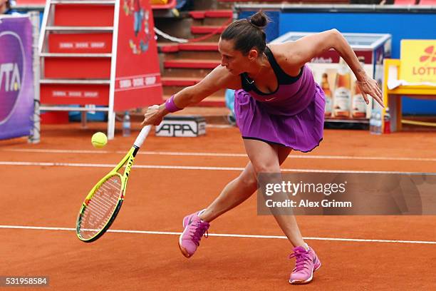 Roberta Vinci of Italy in action during day four of the Nuernberger Versicherungscup 2016 on May 17, 2016 in Nuremberg, Germany.