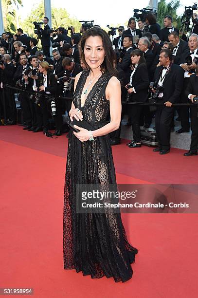 Michelle Yeoh attends the "Julieta" premiere during the 69th annual Cannes Film Festival at the Palais des Festivals on May 17, 2016 in Cannes,...