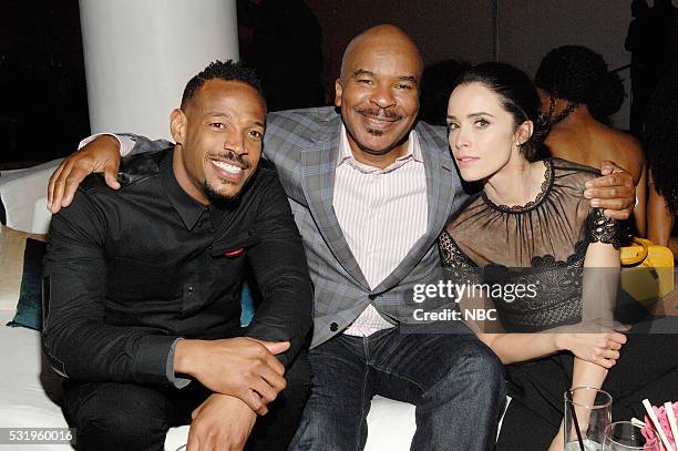 Upfront Party at MoMA in New York City on Monday, May 16, 2016" -- Pictured: Marlon Wayans, ?Marlon? on NBC; David Alan Grier, "The Carmichael Show"...