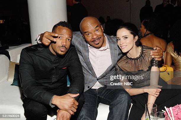 Upfront Party at MoMA in New York City on Monday, May 16, 2016" -- Pictured: Marlon Wayans, ?Marlon? on NBC; David Alan Grier, "The Carmichael Show"...