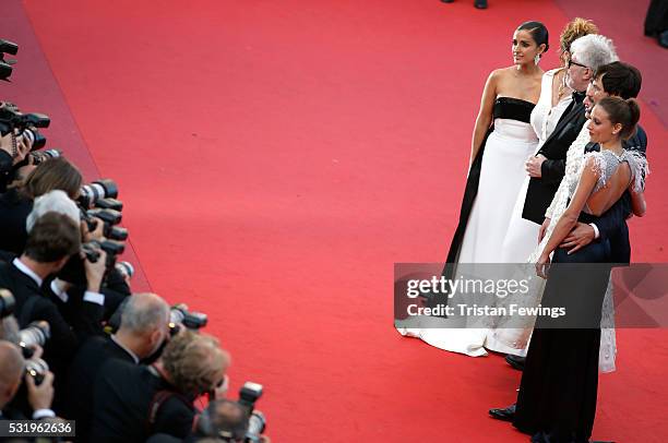 Actresses Inma Cuesta, Emma Suarez, Director Pedro Almodovar, actress Adriana Ugarte, actor Daniel Grao and actress Michelle Jenner attend the...