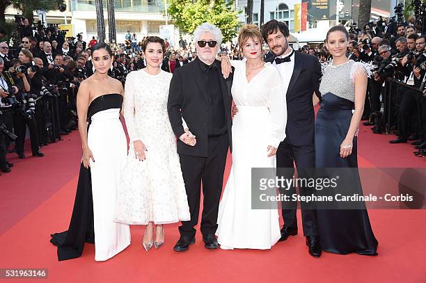 Actresses Inma Cuesta, Emma Suarez, Director Pedro Almodovar, actress Adriana Ugarte, actor Daniel Grao and actress Michelle Jenner attend the...