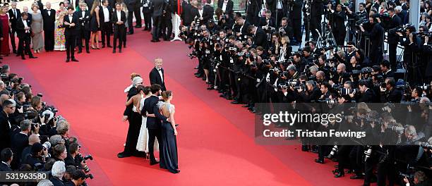 Actresses Inma Cuesta, Emma Suarez, Director Pedro Almodovar, actress Adriana Ugarte, actor Daniel Grao and actress Michelle Jenner attend the...