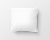 Blank white pillow case design mockup, isolated, clipping path, 3d