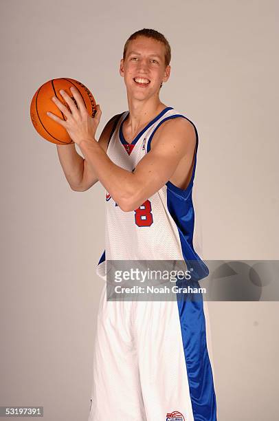 Yaroslav Korolev poses for his post draft portrait shoot on June 29, 2005 at the Staples Center in Los Angeles, California. NOTE TO USER: User...