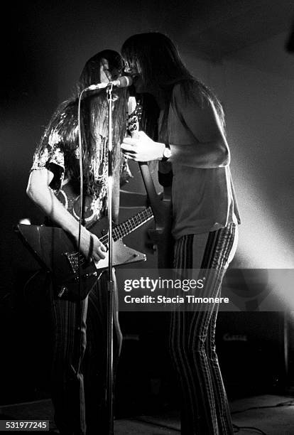 Steven and Jeff McDonald perform on stage with American alternative rock band Redd Kross at Medusa's in June of 1987 in Chicago, Illinois, USA.