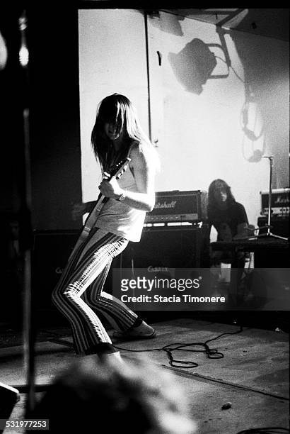 Guitarist Jeff McDonald performs on stage with American alternative rock band Redd Kross at Medusa's in June of 1987 in Chicago, Illinois, USA.