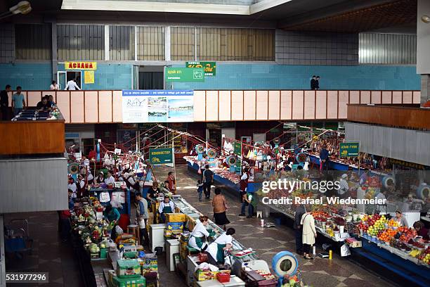 green bazaar almaty - kazakhstan culture stock pictures, royalty-free photos & images