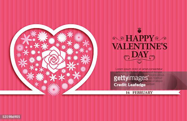 valentine's day background[flowers and ribbon] - violales stock illustrations