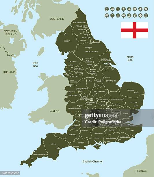 map of england - greater manchester map stock illustrations