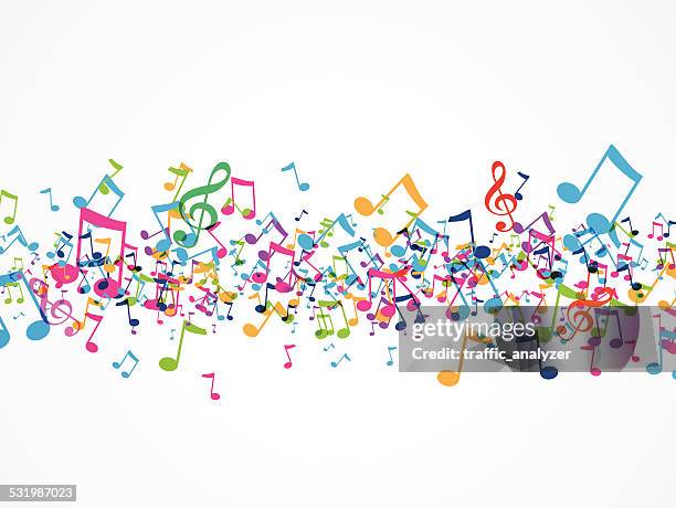 stockillustraties, clipart, cartoons en iconen met music background - notenbalk