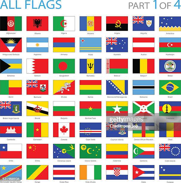 stockillustraties, clipart, cartoons en iconen met all world flag icons - illustration - benin