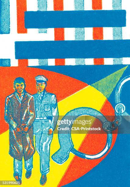 handcuffs - criminal stock illustrations