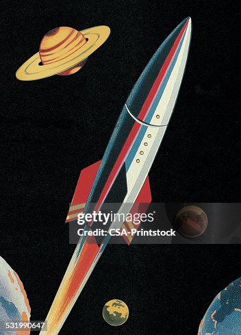 Our Rocketship Rocketship In Outer Space High-Res Vector Graphic - Getty Images