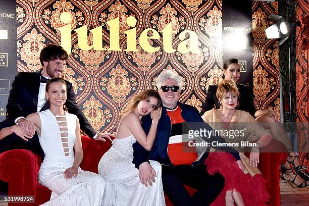 Daniel Grao, Michelle Jenner, Adriana Ugarte, Pedro Almodovar, Emma Suarez and Inma Cuesta attend the "Julieta" After Party during the 69th annual...