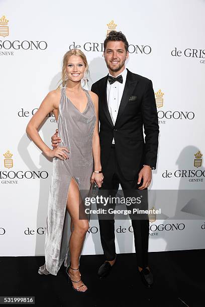 Toni Garrn and Chandler Parsons attends the De Grisogono Party at the annual 69th Cannes Film Festival at Hotel du Cap-Eden-Roc on May 17, 2016 in...