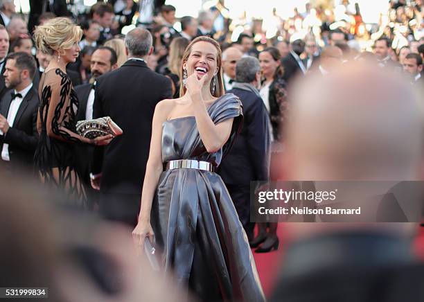 Model Petra Nemcova attends the "Julieta" premiere during the 69th annual Cannes Film Festival at the Palais des Festivals on May 17, 2016 in Cannes,...