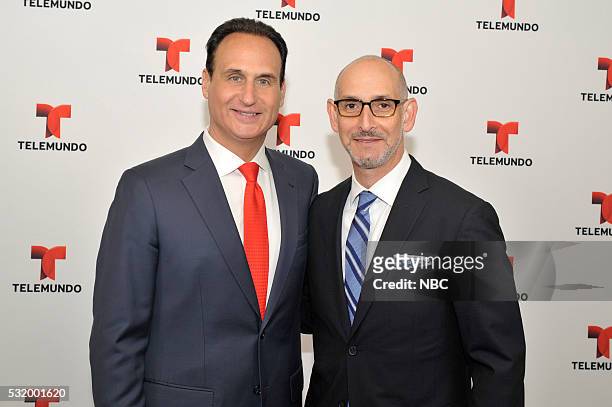 NBCUniversal Upfront in New York City on Monday, May 16, 2016" -- Pictured: Jose Diaz-Balart, "Noticiero Telemundo" on Telemundo; Luis Siberwasser,...