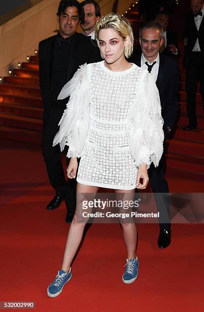 Kristen Stewart departs from the 'Personal Shopper' premiere during the 69th annual Cannes Film Festival at the Palais des Festivals on May 17, 2016...