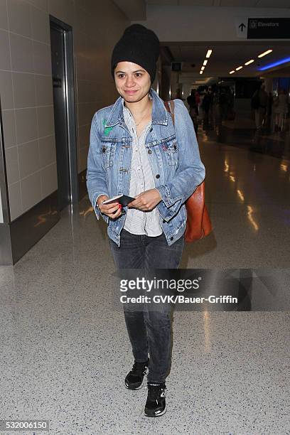 Melonie Diaz is seen at LAX on May 17, 2016 in Los Angeles, California.