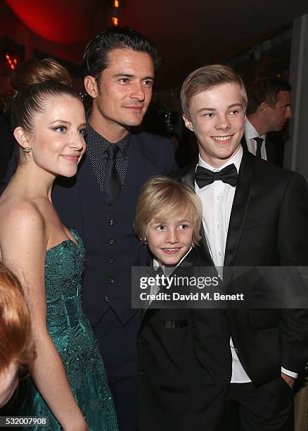 Actress Samantha Isler, actor Orlando Bloom, actor Charlie Shotwell and actor Nicholas Hamilton attend Sierra Affinity's Captain Fantastic Cocktail...