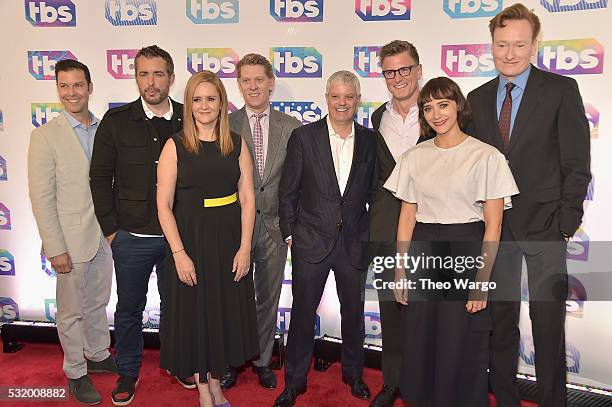 Actor Jason Jones, comedian Samantha Bee, chairman and CEO of Turner John Martin, President of Turner David Levy, CCO of Turner Entertainment Kevin...